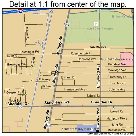 Detailed Road Map of Tonawanda .